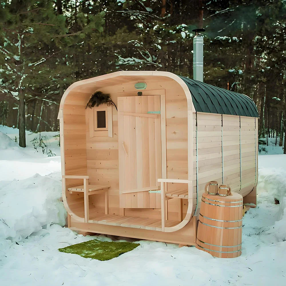 High Quality Solid Wood Cubic Integrated Sauna & Spa Bathtub - Outdoor Relaxation Therapy