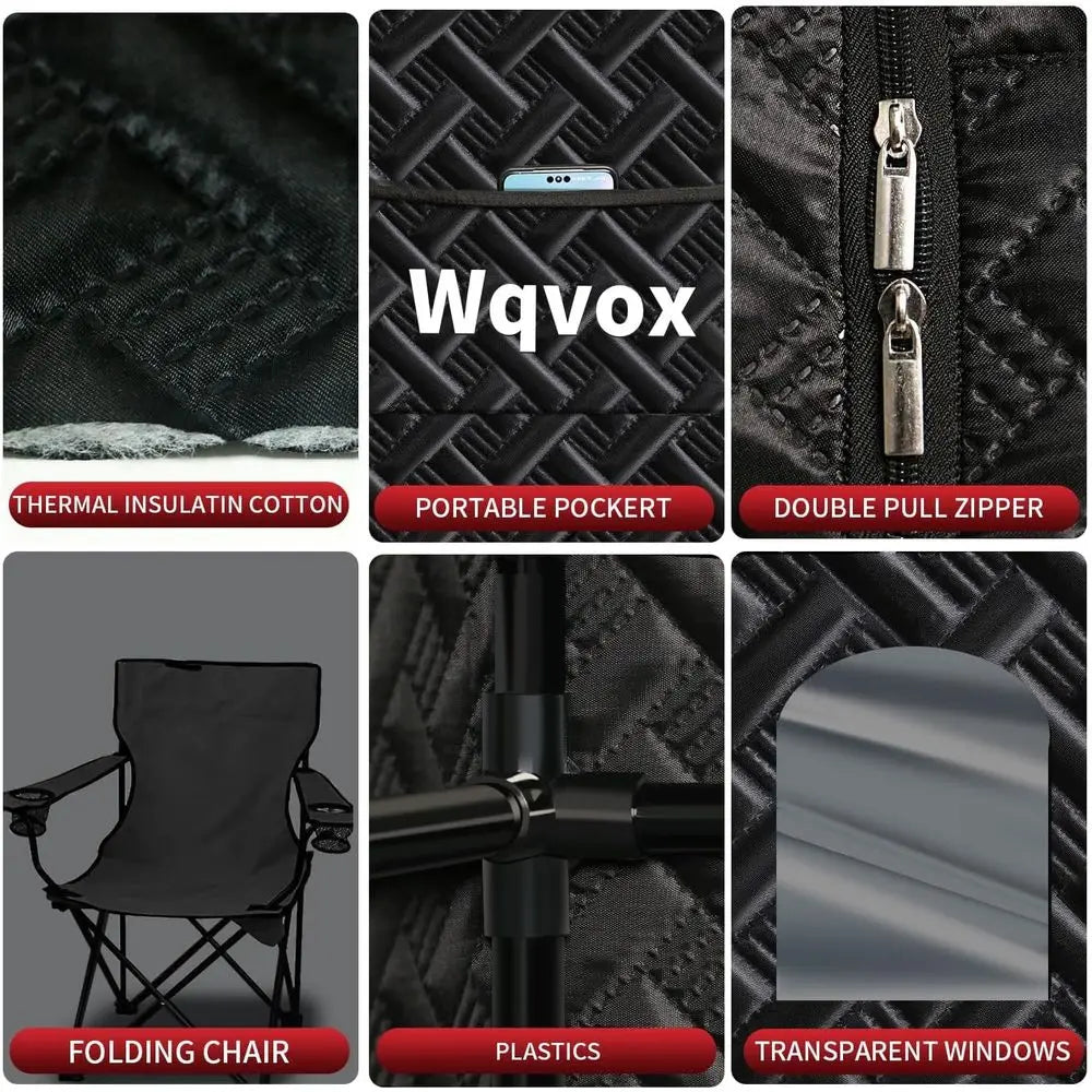 Indoor Infrared Sauna with Red Light Therapy, 660 & 850nm Lamps, 3L Steamer, Upgraded Chair and Mat, 72x36x36, Black