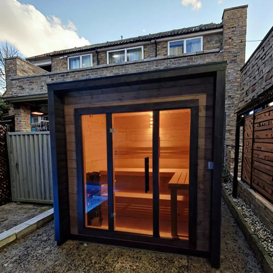 Modern Traditional Cubic Hairdressing Salon Electric Sauna Machine Outdoor Decorative Finish for Private Party Hemlock