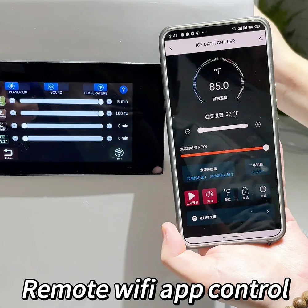 Wifi App Control Ice Bath Tub Athletes Recovery Acrylic Cold Plunge All in With Built in Chiller