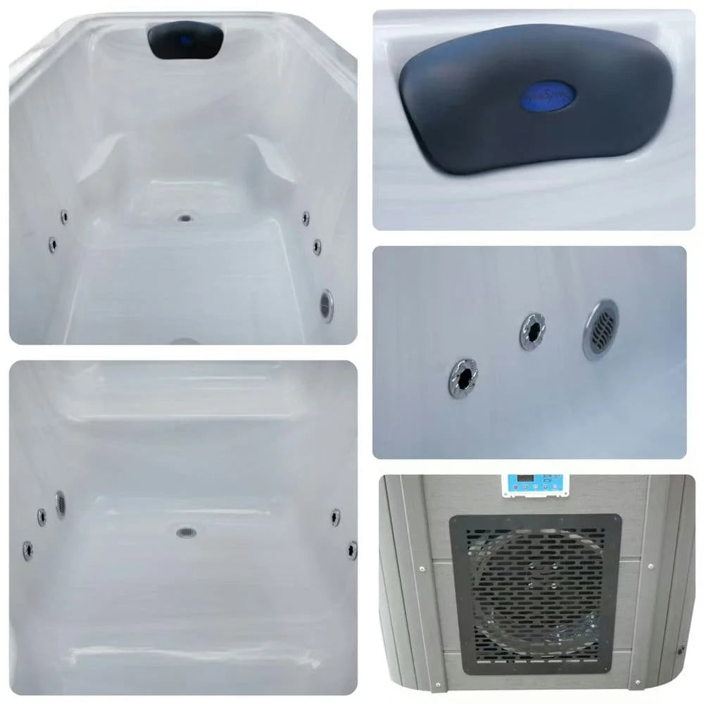 Acrylic chiller ice bath 1-2 people recycling square self-test system intelligent WIFI cold plug with ozone and filter