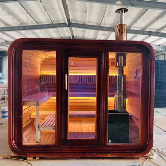 Modern Smart Outdoor Traditional 4-Person Wooden Sauna